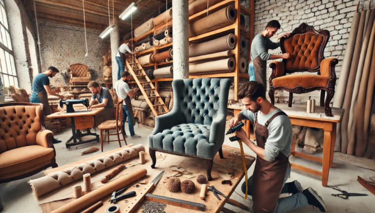 tapisserie sur siège, Le Couturier du Mobilier Castelginest